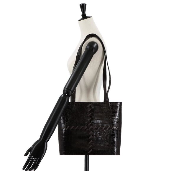 YVES SAINT LAURENT Tote Bag Leather Brown Purse